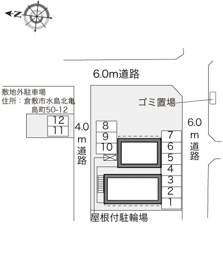 ★手数料０円★倉敷市水島北亀島町　月極駐車場（LP）